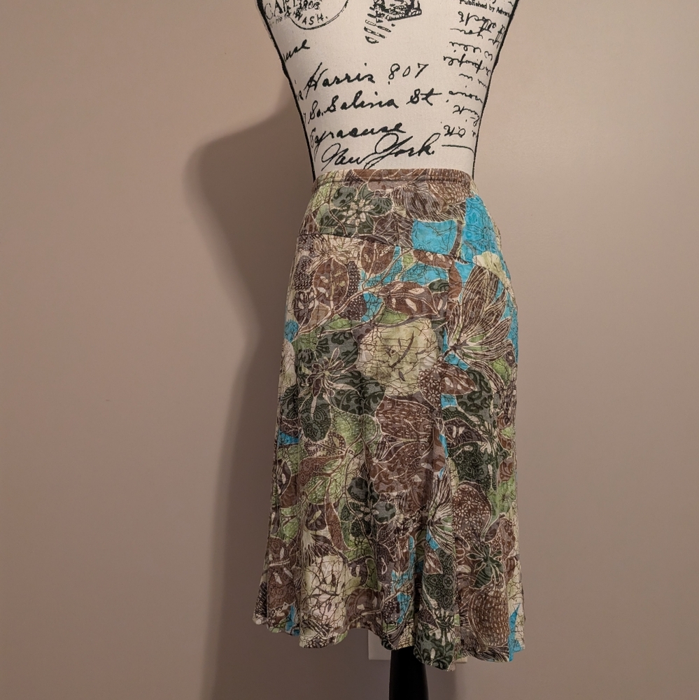 Tribal A-Line Skirt with Nature-Inspired Print